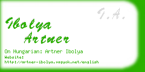 ibolya artner business card